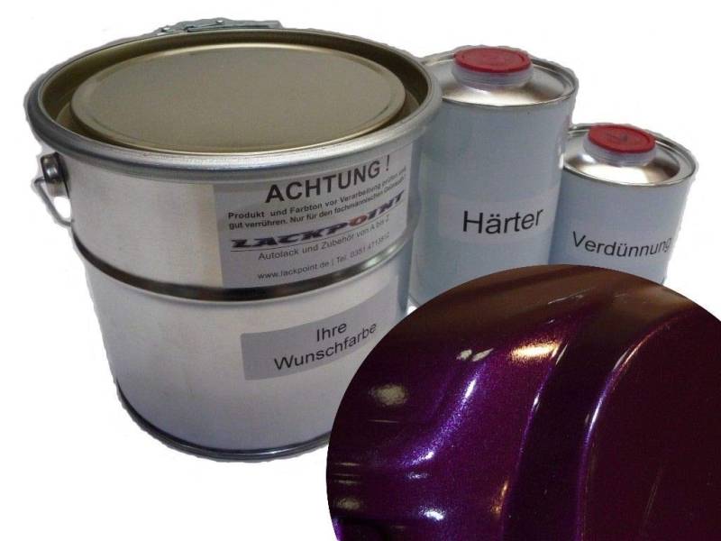 Lackpoint 1,75 Liter Set 2K Autolack Dark Violett Metallic kein Klarlack Trendlack Tuning von Lackpoint