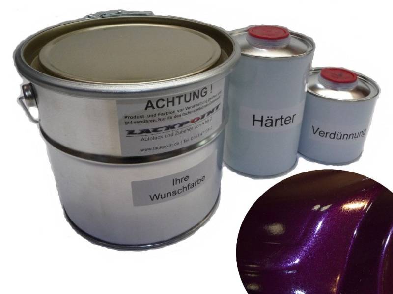 Lackpoint 1 Liter Set 2K Autolack Dark Violett Metallic kein Klarlack von Lackpoint