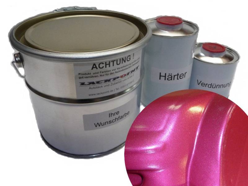 Lackpoint 1 Liter Set 2K Autolack Light Pink Metallic kein Klarlack Trend Tuning von Lackpoint