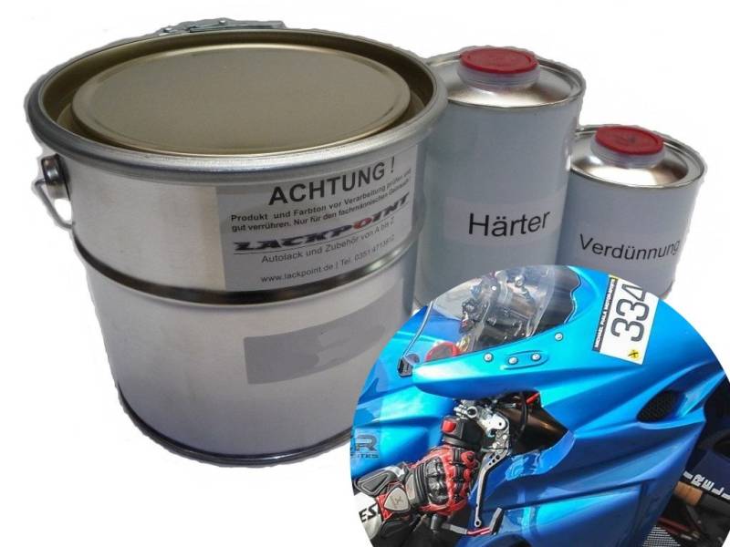 Lackpoint 1 Liter Set 2K Autolack Skyline Blue 2 Metallic kein Klarlack Trend von Lackpoint