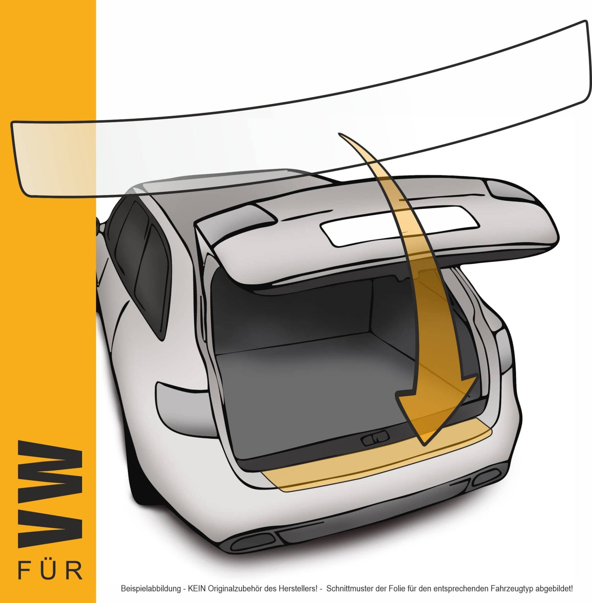 Lackschutzshop - Lackschutz-Folie passend für VW Up e-Up Typ AA als Ladekanten-Schutz Schutz-Folie transparent 150µm incl. Rakel von Lackschutzshop
