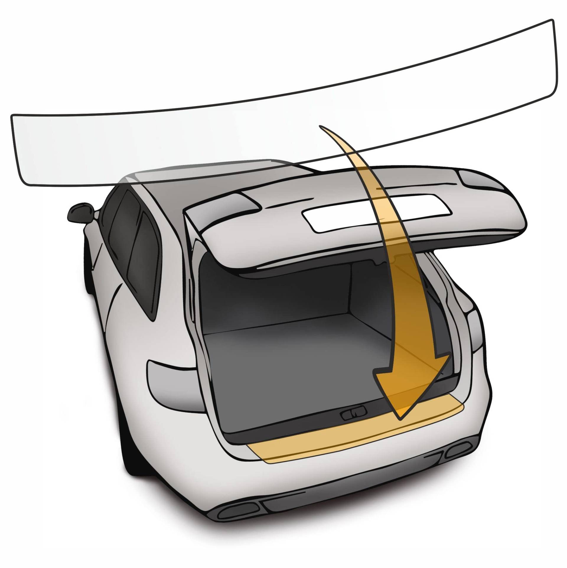 Passend für Opel Astra K Limousine (ab BJ 2015) - Passform Lackschutz-Folie als Selbstklebender Ladekanten-Schutz (Autofolie und Schutzfolie) transparent 150µm von Lackschutzshop