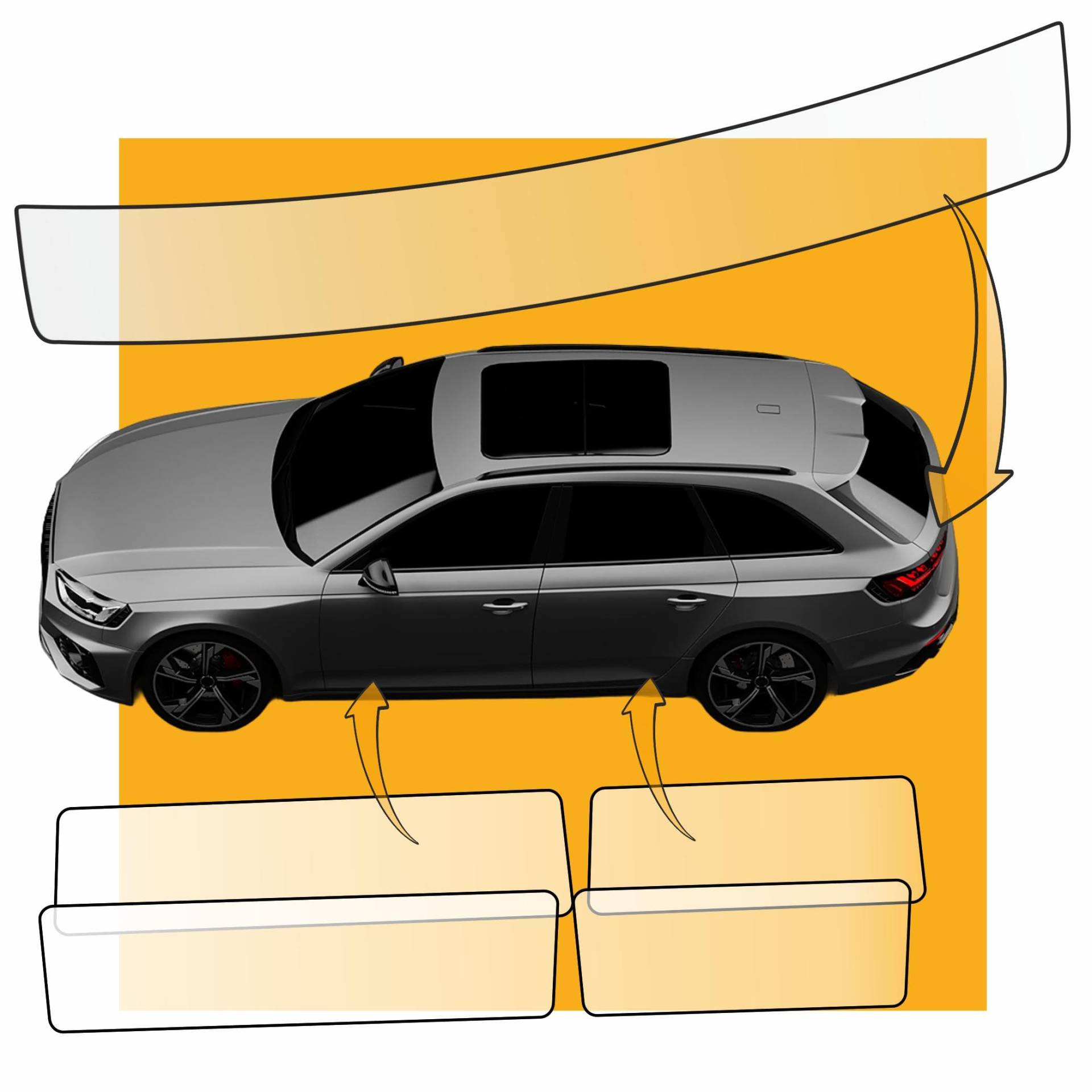 Passform Lackschutzfolie im Set für Ladekante und alle Einstiegsleisten/Türeinstiege transparent 150µm - kompatibel mit Seat Alhambra II (7N) incl. Rakel von LACKSCHUTZSHOP