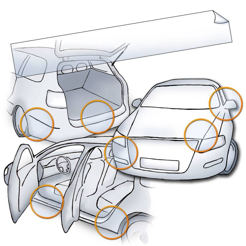 LACKSCHUTZSHOP Universal Lackschutz-Folie Meter-Ware Steinschlag-Schutzfolie Schutz-Folie und Auto-Folie (26x165cm) transparent selbtklebend Kanten-Schutz mit Rakel von LACKSCHUTZSHOP