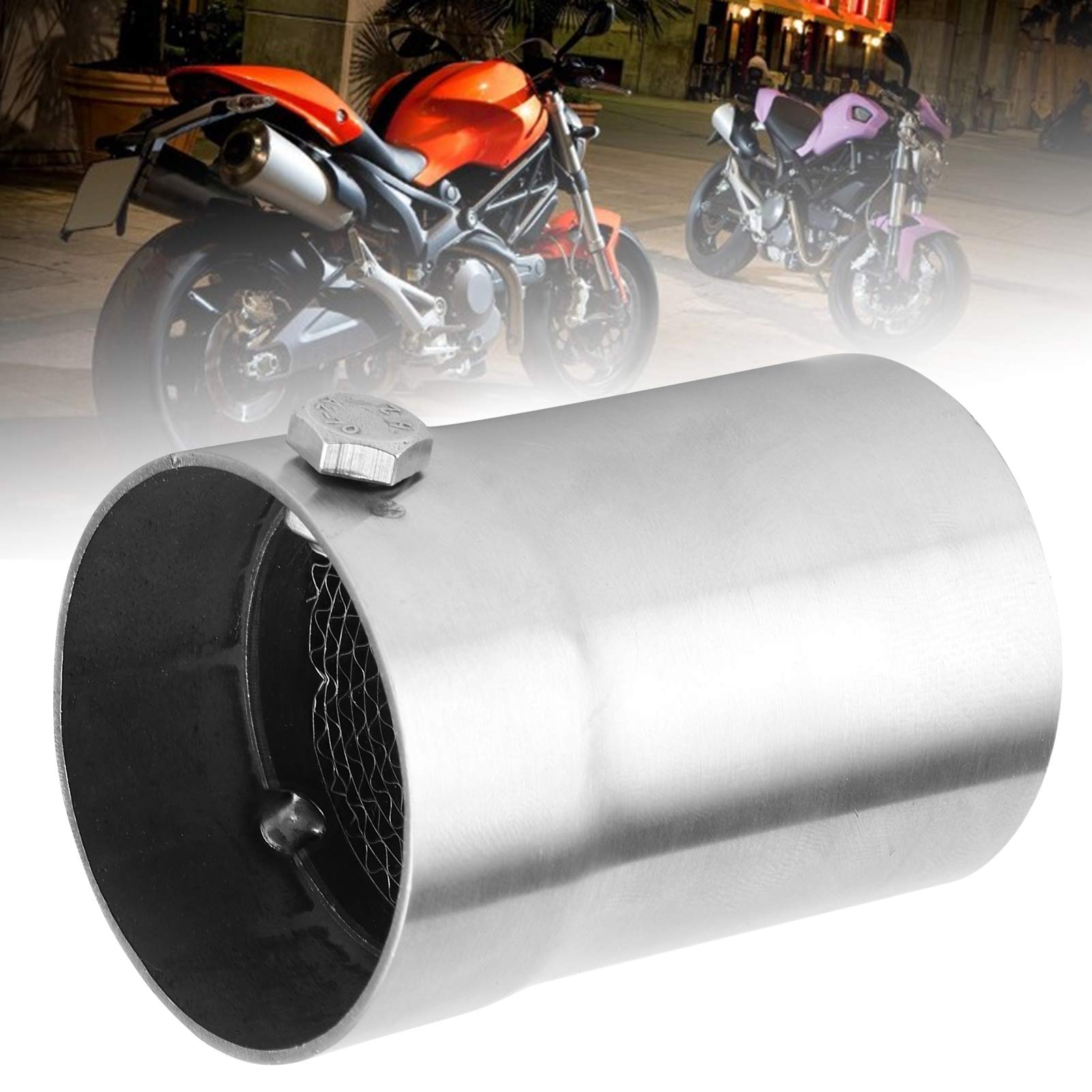 Motorrad Auspuff Endschalldämpfer, 48 mm Universal Schalldämpfer Kleiner Auspuff Schalldämpfer Geeignet für ATV Racing Dirt Street DB Killer Motorräder Abgasschalldämpfer von Ladieshow