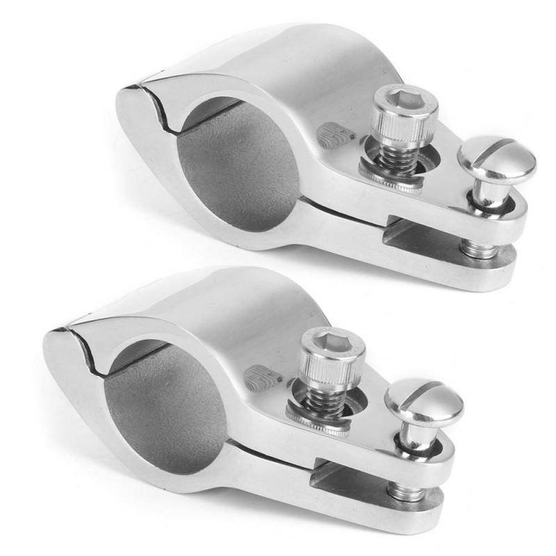 Ladieshow Boat Jaw Slide Clamp, 2-teilige Bimini Top Jaw Slide Clamp Stahlbootbeschläge für aufblasbare kommerzielle Yachten(22mm) von Ladieshow