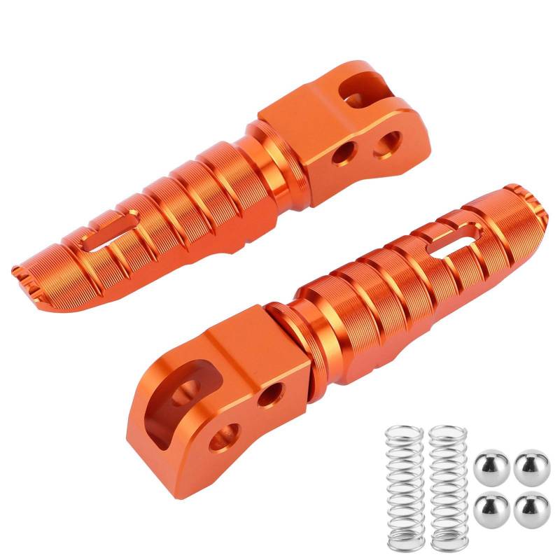 Ladieshow Pair Motorrad Fußstütze Aluminiumlegierung Hintere Fußstütze Motorrad Modifikation Zubehör Passend für KTM DUKE125/250/300 RC200/390 2014+(Orange) von Ladieshow