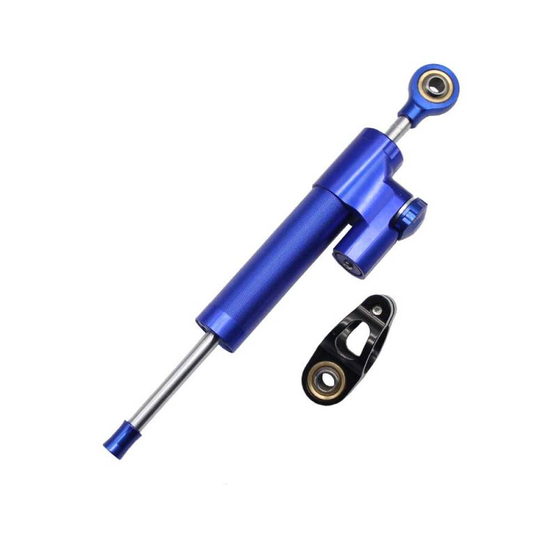 Ladieshow Lenkungsdämpfer Motorrad Universal, Motorrad Stabilisator Aluminium Motorcycle Steering Damper mit Montagehalterung Lenkungsdämpfer Stabilisator Sehr Lang, Blau von Ladieshow