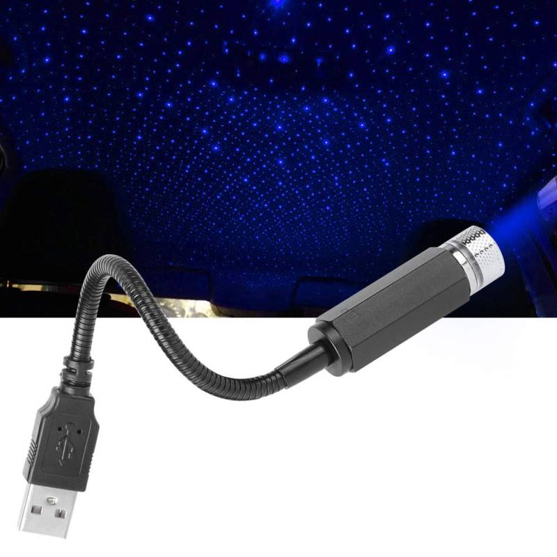 USB Sternenhimmel Auto, Sternenhimmel Auto Blau USB Autodach Atmosphäre Sternenhimmel Lampe LED Autodecke Starlight USB, Mini Tragbar Atmosphäre Licht Kinder Zimmer Universal Licht Zuhause Party von Ladieshow