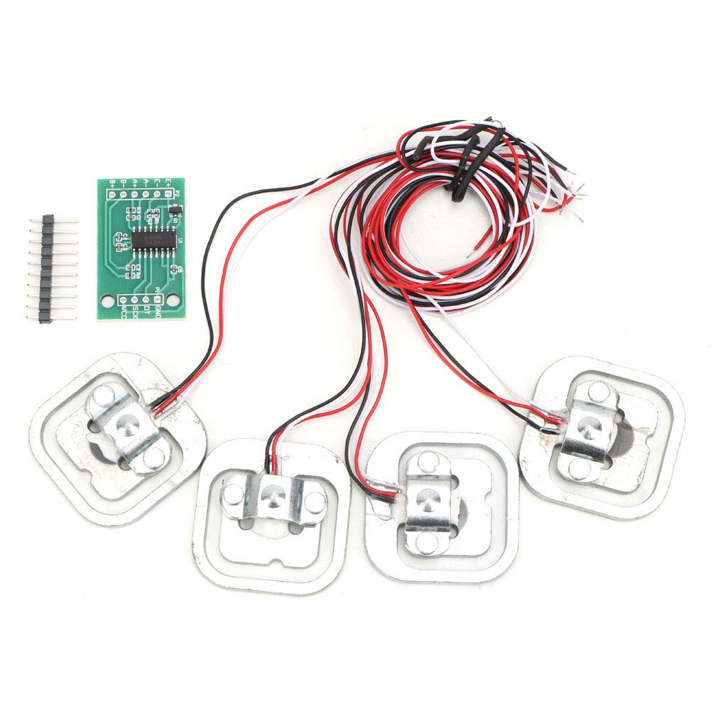 Wägezelle Kit, HX711 Modul mit 4 Stück Halbbrücken Wägezelle (Personal 50kg) A/D Wandlung Dual Channel, Halbbrücken DMS Wichtungssensor Set, für Küche Waagen Elektronische Küchenwaage, Schmuck Waagen von Ladieshow