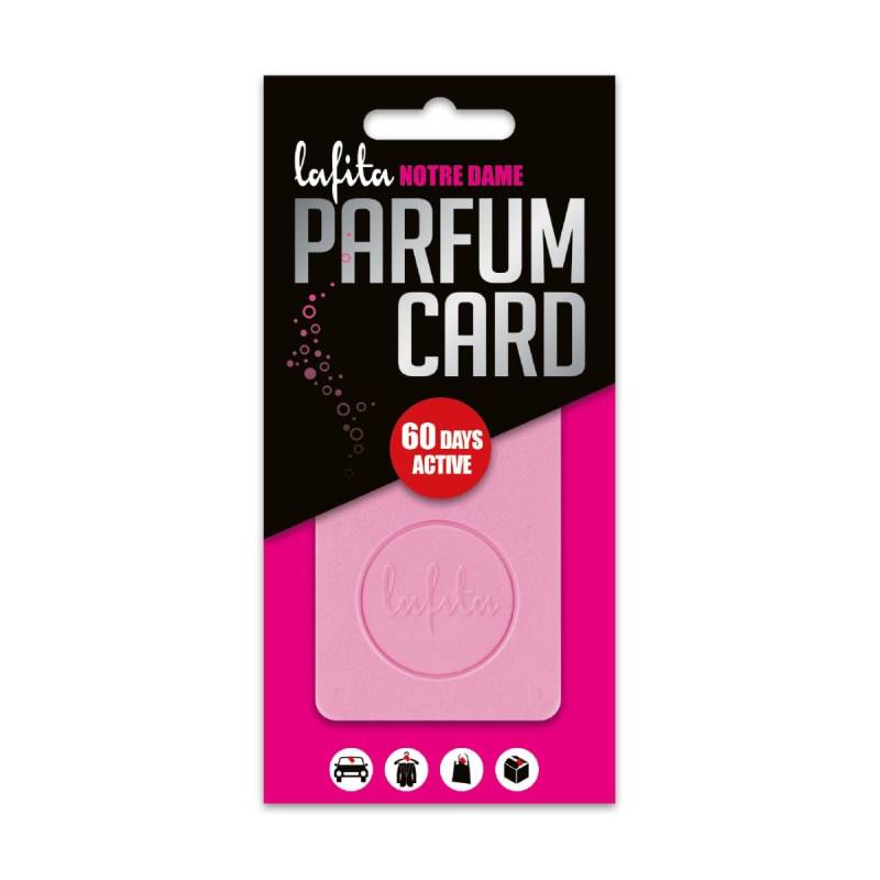 1x Lafita Parfum Card Notre Dame - Lufterfrischer - Parfümkarte - Rosa - Blumig und holzig von Lafita