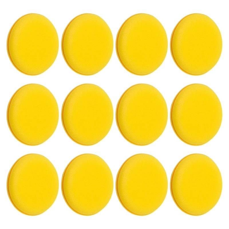 12-24 Stücke Auto Waxing Politur Wachs Schaum Schwamm Applikator Pads 10 cm Gelb Reinigungsschwamm Reinigen Waschmaschine Waschwerkzeug Auto Reinigung(12pcs) von LaiYN