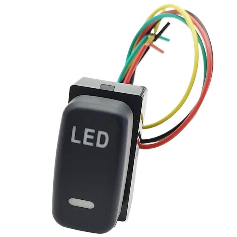 1Pc LED Schlüssel Schalter Power On Off Tagfahrlicht DRL Spiegel Schalter Push Button Kompatibel MitMitsubishiPajeroV73V93V97Lancer X(LED) von LaiYN