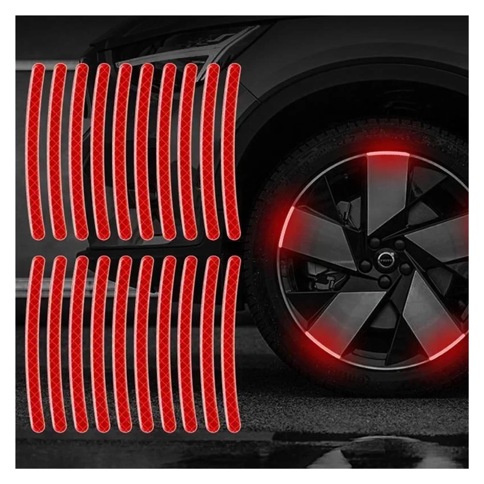 20 Teile/Satz Bunte Auto Motorrad Rad Hub Reflektierende Streifen Aufkleber Auto Styling Aufkleber Aufkleber Auto Moto Decor Decals(Yingguang Hong) von LaiYN