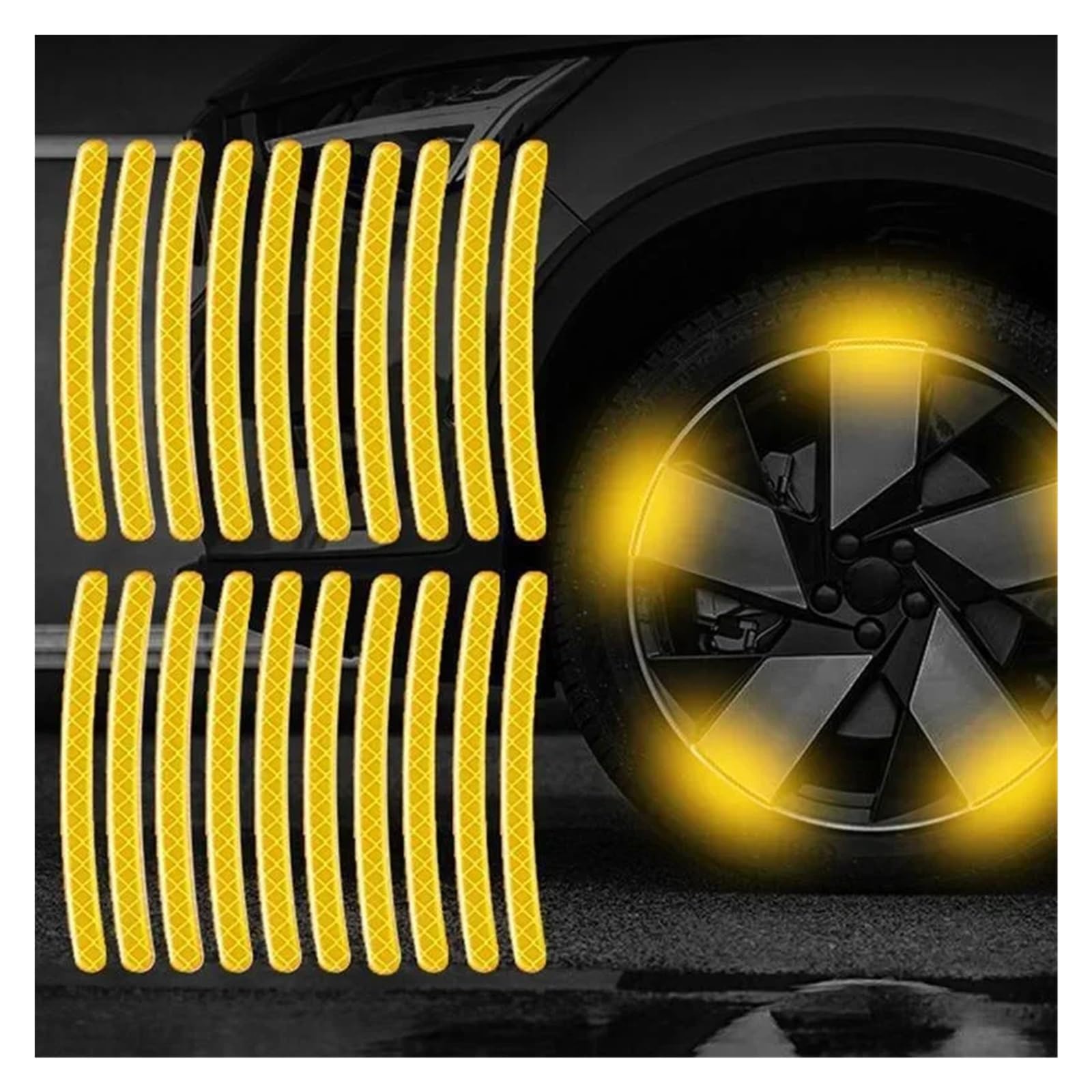 20 Teile/Satz Bunte Auto Motorrad Rad Hub Reflektierende Streifen Aufkleber Auto Styling Aufkleber Aufkleber Auto Moto Decor Decals(Yingguang Huang) von LaiYN