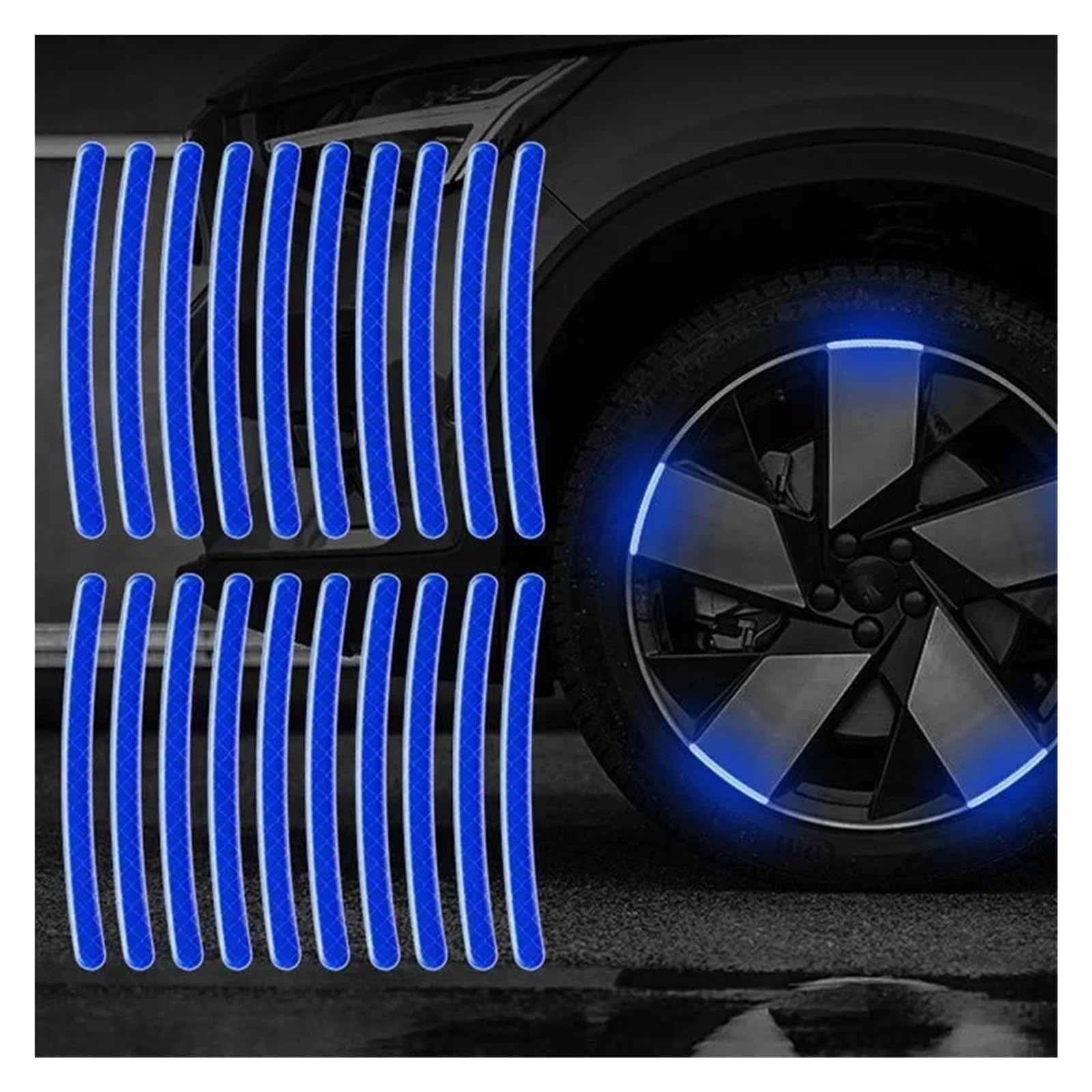 20 Teile/Satz Bunte Auto Motorrad Rad Hub Reflektierende Streifen Aufkleber Auto Styling Aufkleber Aufkleber Auto Moto Decor Decals(Yingguang LAN) von LaiYN