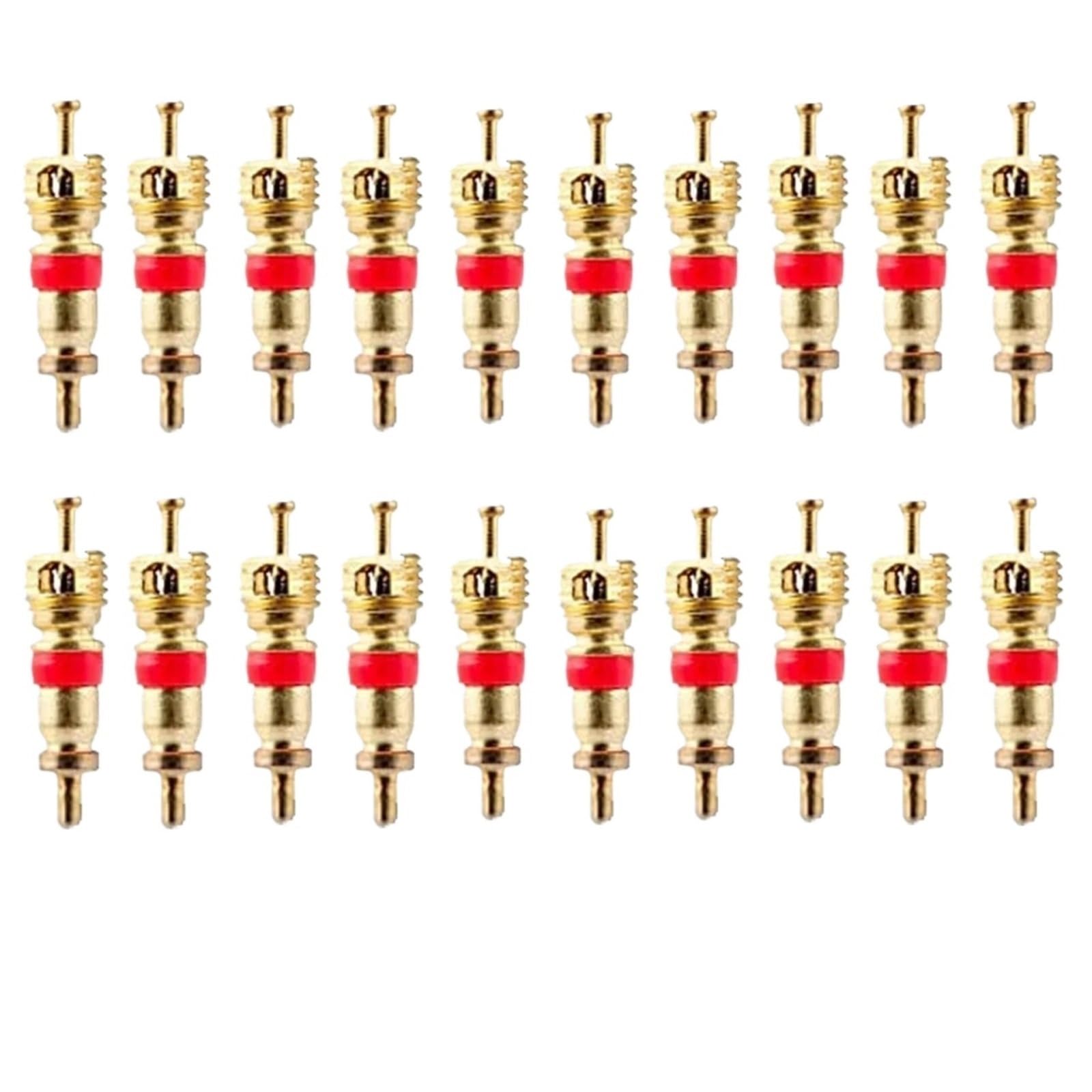 20PCS Auto LKW Legierung Reifen Reifen Ventil Stem Kern Teil Ersatz Reifen Zink-Legierung Ventil Stem Kern Teil Auto Zubehör(20pcs - Gold) von LaiYN