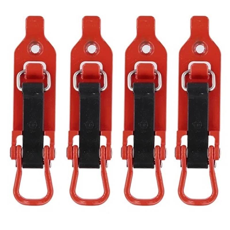 4 Stücke Schaufelhalter Klemme Schnellspanner Metall Gummiklemmen Mehrzweck Wandmontagewinkel Autozubehör for Dachträger(Red) von LaiYN