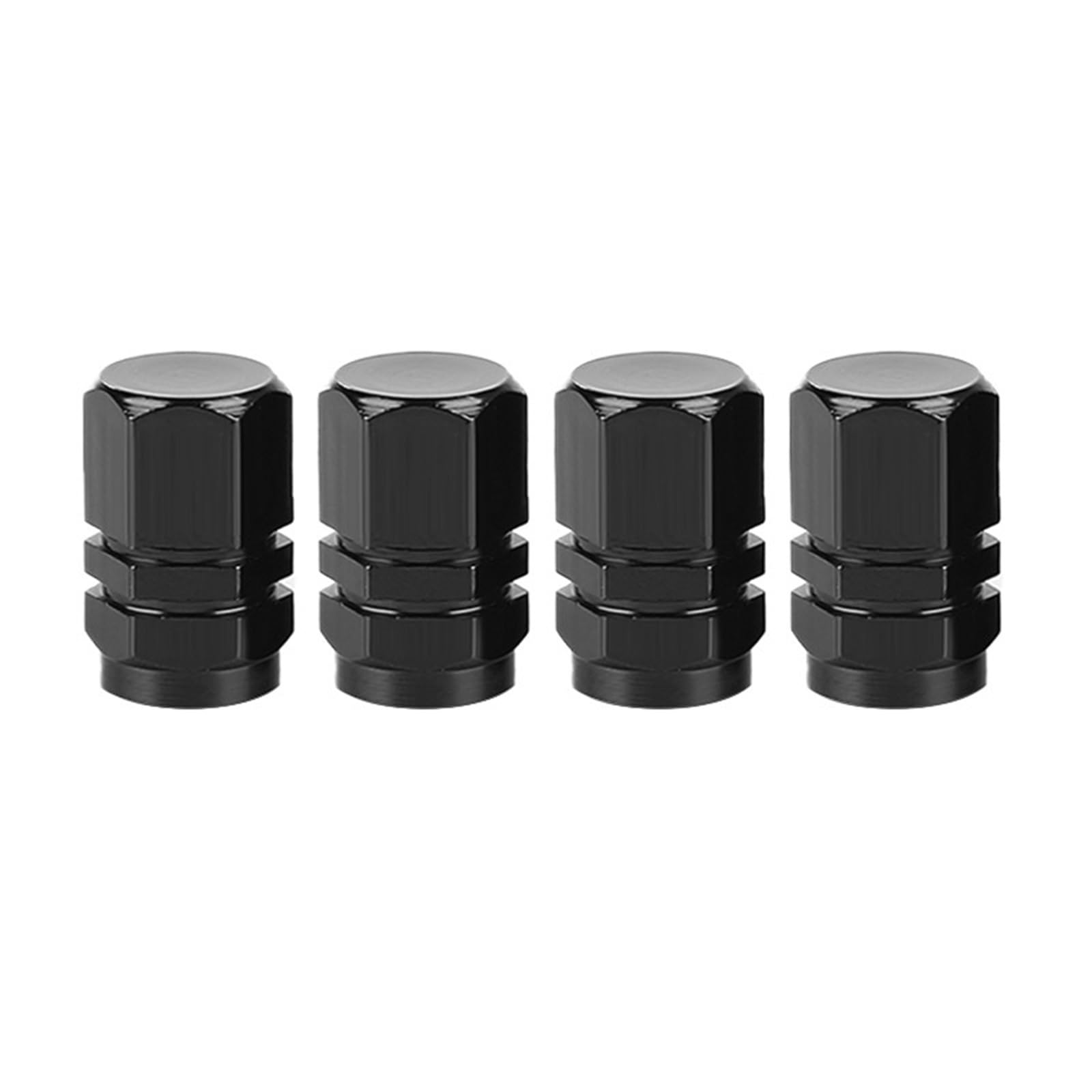 4 Teile/Satz Bunte Auto Moto Bike Reifen Rad Ventil Kappe Staub Kappe Tubeless Ventile Stem Abdeckung Automobile Motorrad Zubehör(4pcs Black) von LaiYN