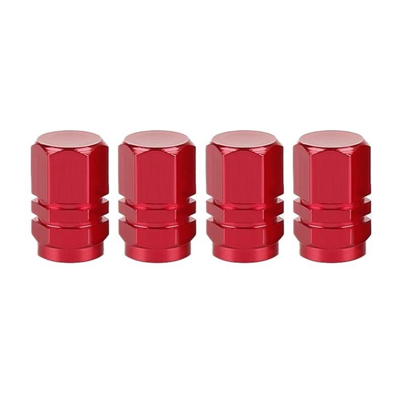 4 Teile/Satz Bunte Auto Moto Bike Reifen Rad Ventil Kappe Staub Kappe Tubeless Ventile Stem Abdeckung Automobile Motorrad Zubehör(4pcs red) von LaiYN