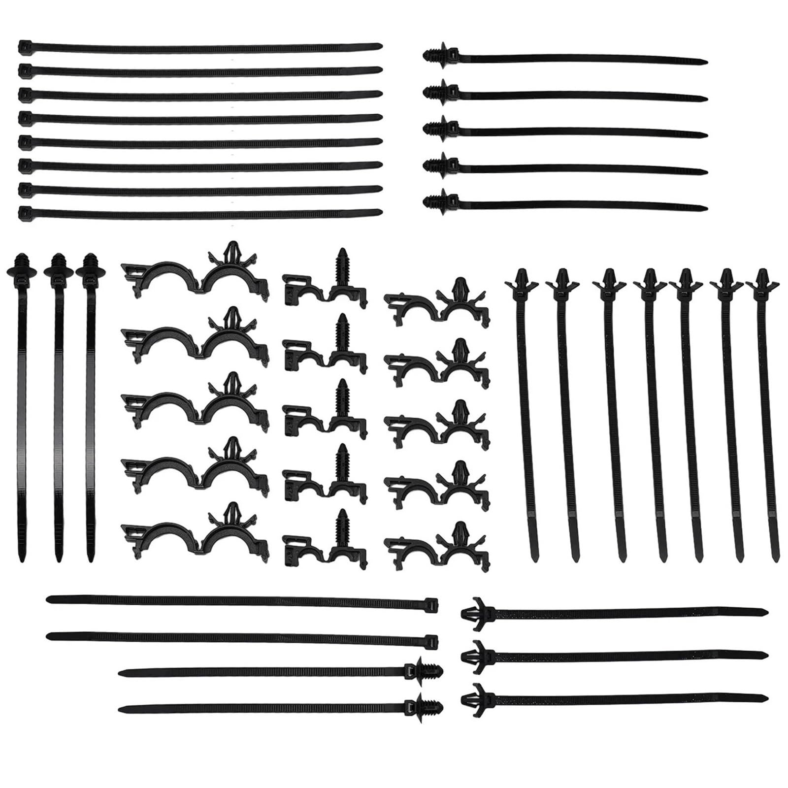 45Pcs Auto Kabelbaum Verschluss Klemmen Clips Kabelbinder Mit Auto Kabelführung Clips Fahrzeug Motorrad Kabel Push Mount Kabel Zip von LaiYN