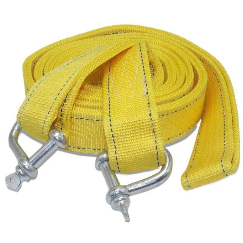 Auto-Abschleppgurt Racing Auto Windenseil Nylon 5 M 8 Tonnen Bergung Abschleppkabel Gurt Gürtel Heavy Duty Off-Road-Zubehör Metallhaken(Yellow) von LaiYN