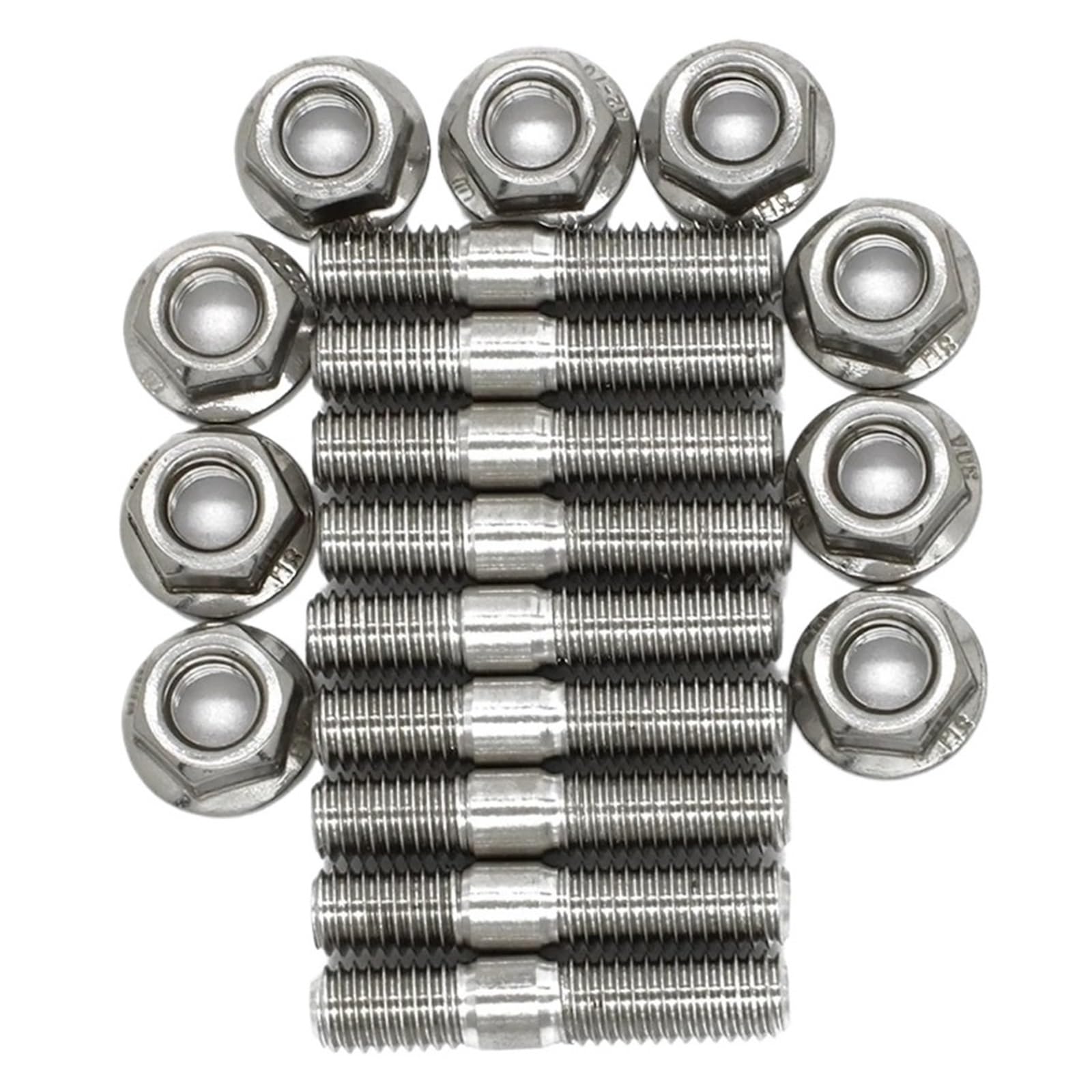 Edelstahl Auspuffrohr Schrauben M8 * 40 9Pcs Stud Gezähnt Bolzen Mutter Schraube von LaiYN