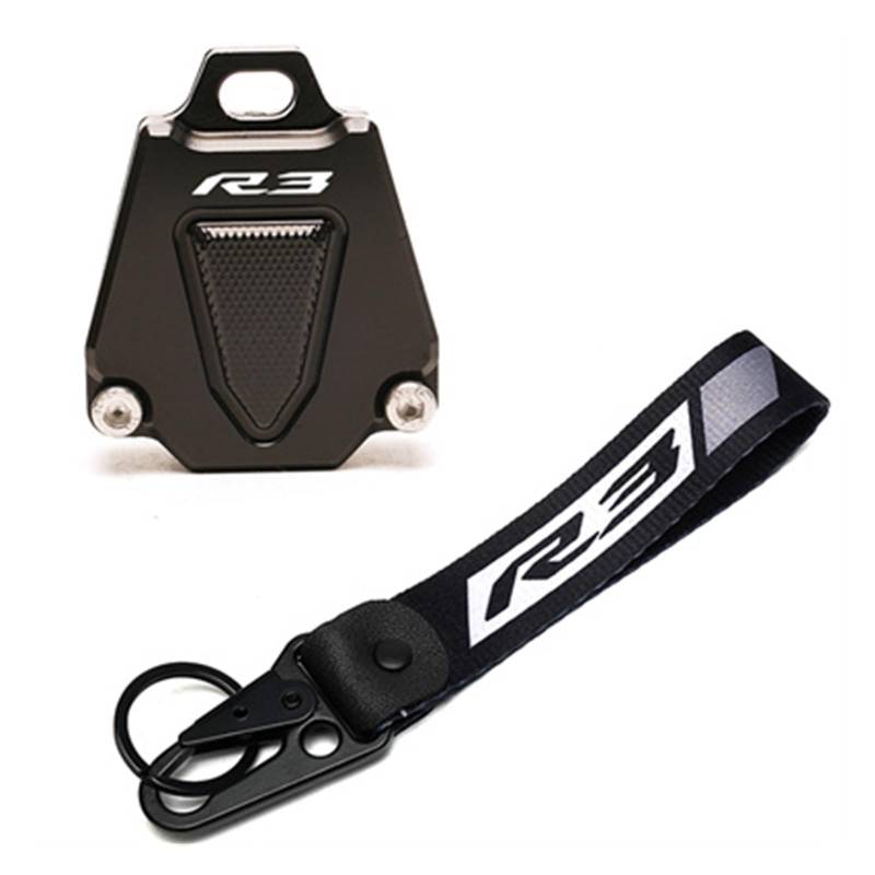 Laiteanqi CNC Schlüsselhülle Hülle & Stickerei Abzeichen Schlüsselanhänger for Ya*ma&ha YZF-R3 YZFR3 R3 2015-2022 Motorradzubehör Schlüsselhülle Schale(Black2) von Laiteanqi