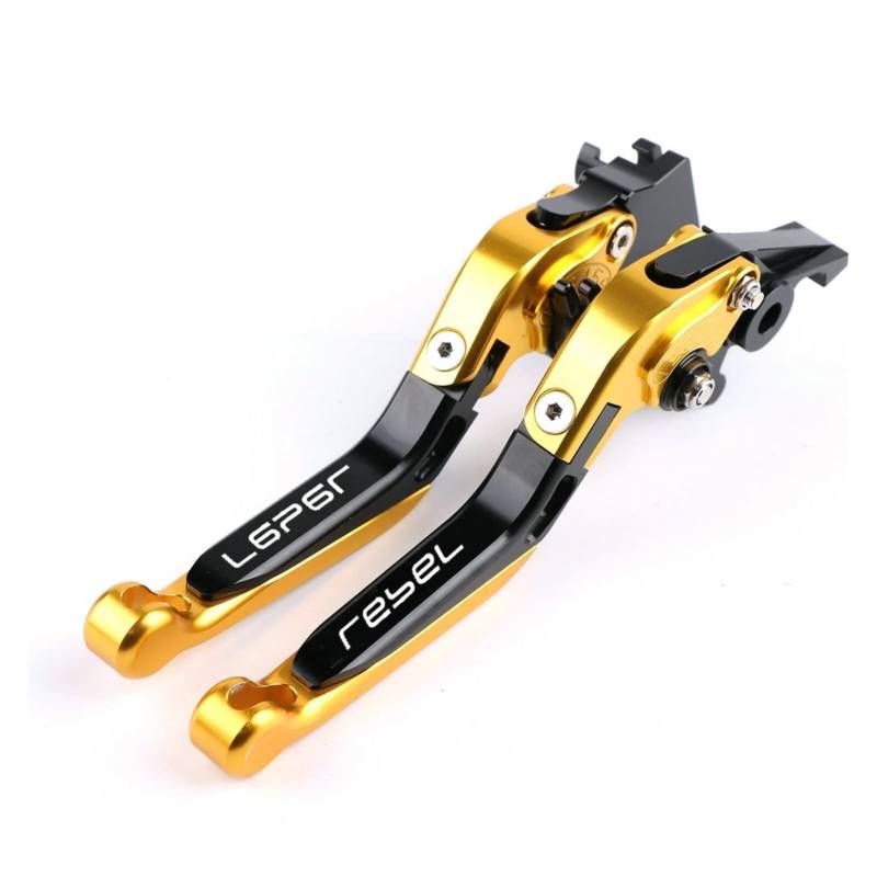 Laiteanqi Motorrad CNC Bremskupplungshebel Fit Replacement for Hon Da Rebel/CMX 500/300 2017-2018-2019 Brake(GoldBlackGold) von Laiteanqi