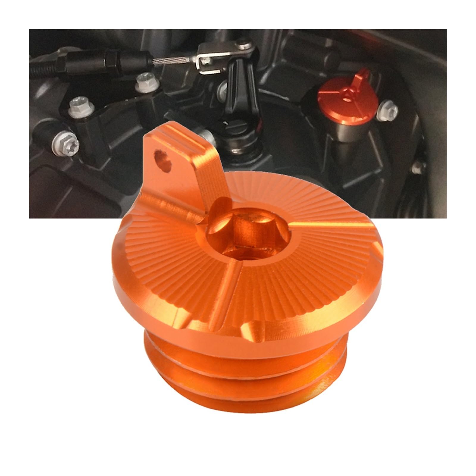 Laiteanqi Motorradmotoren CNC Bremskupplung Hebel und Griffe FÜR 790 Abenteuer 790 ADV R/S 2019 Motorrad Motoröl Filter Abdeckung Kappe 790 ADV(Orange16) von Laiteanqi