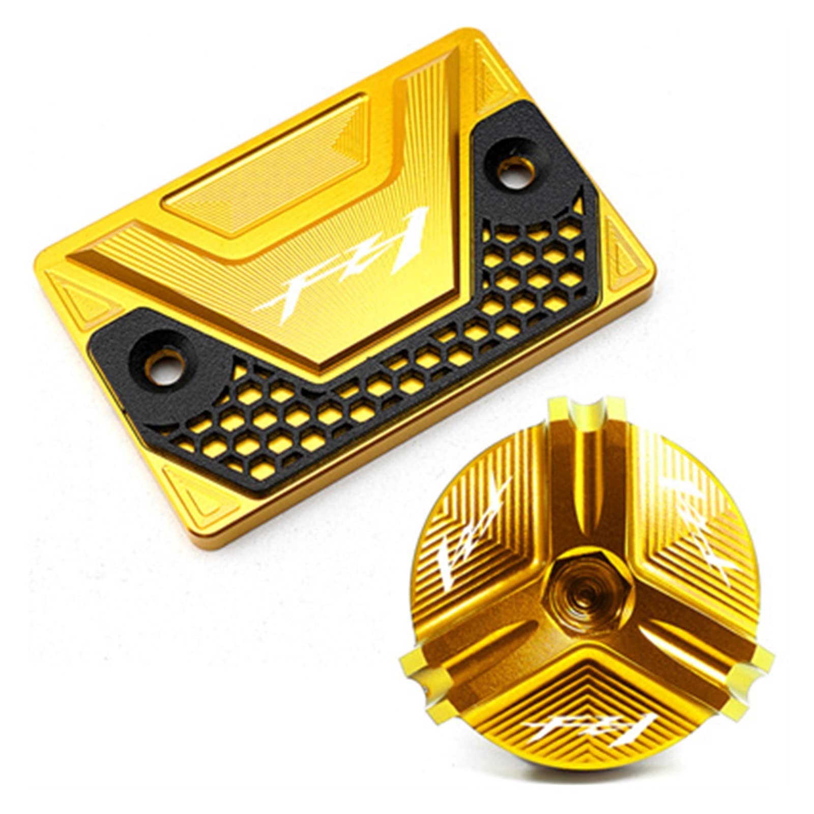 Laiteanqi Motorradmotoren Für Ya*ma&ha FZ1 FA@ZE*R FZ-1 2006-2015 2007 2008 Motorrad CNC Drain Plug Motor Öl Füller Cap Front Bremsflüssigkeitsbehälter Abdeckung(Gold3) von Laiteanqi