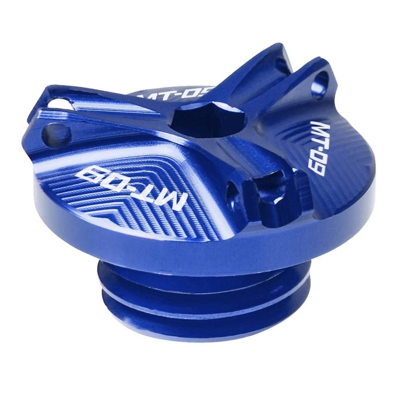 Laiteanqi Motorradmotoren M20 *2.5 Motorrad Motor Öl Filter Cup Stecker Abdeckung Schraube Motorrad Öl Füllkappe Für Ya*ma&ha MT09 MT 09 MT-09 Tracer 2015-2018(Blu) von Laiteanqi