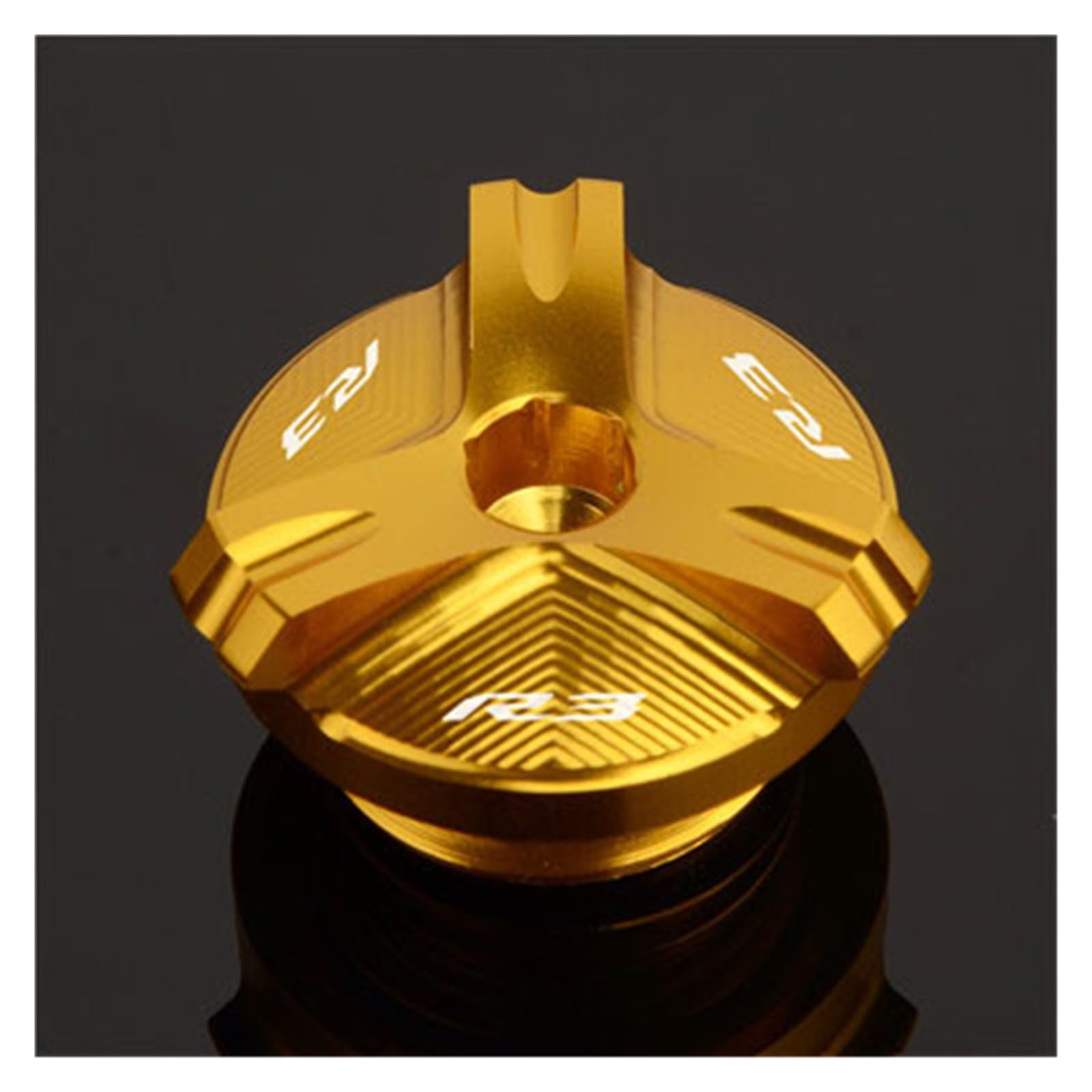 Laiteanqi Motorradmotoren Motorrad Öl Einfülldeckel Für Ya*ma&ha R3 2021 YZF-R3 YZF R3 2015-2020 2022 Zubehör CNC Motor Öl Tasse Stecker Abdeckung Schraube(Gold) von Laiteanqi