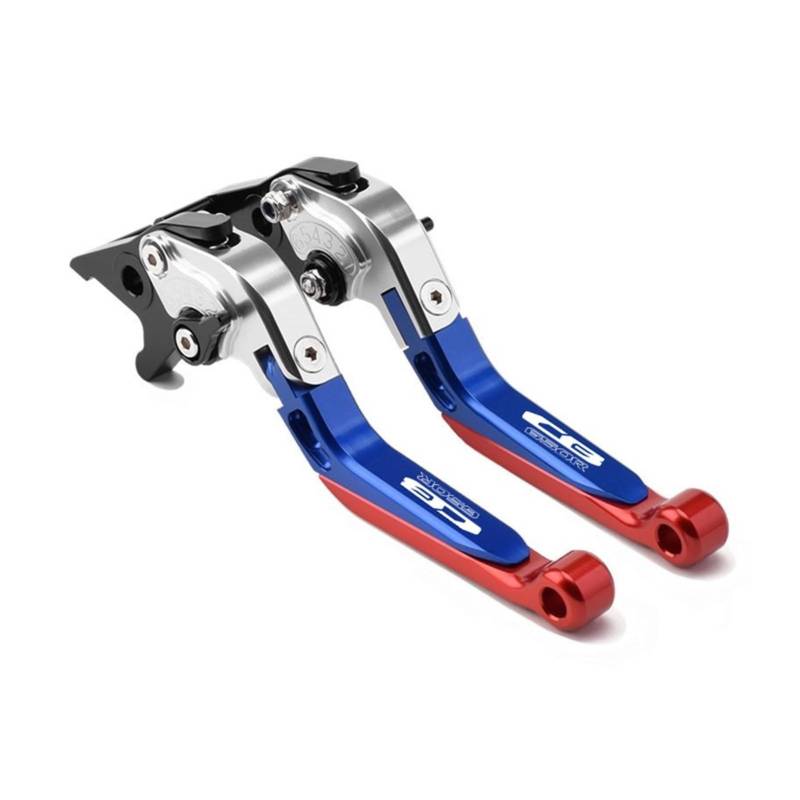 Laiteanqi Motorradzubehör CNC Einstellbare Faltbare Ausziehbare Rollerbremse Kupplungshebel Griff Replacement for Hon Da CB650R CB 650R Brake(SilverBlueRed) von Laiteanqi