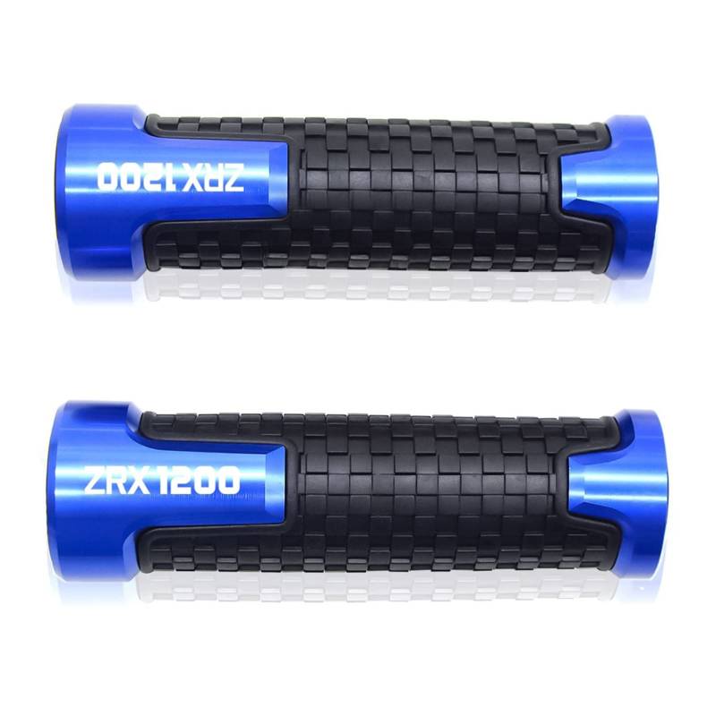 Laiteanqi Replacement Replacement Replacement for KAWASA Ki ZRX1200 1999-2007 ZRX 1200 Motorrad Motorrad 7/8 "22mm Aluminium Gummi Anti-Rutsch Lenker Lenker Handgriffe Griffleiste Griffe(Blu) von Laiteanqi