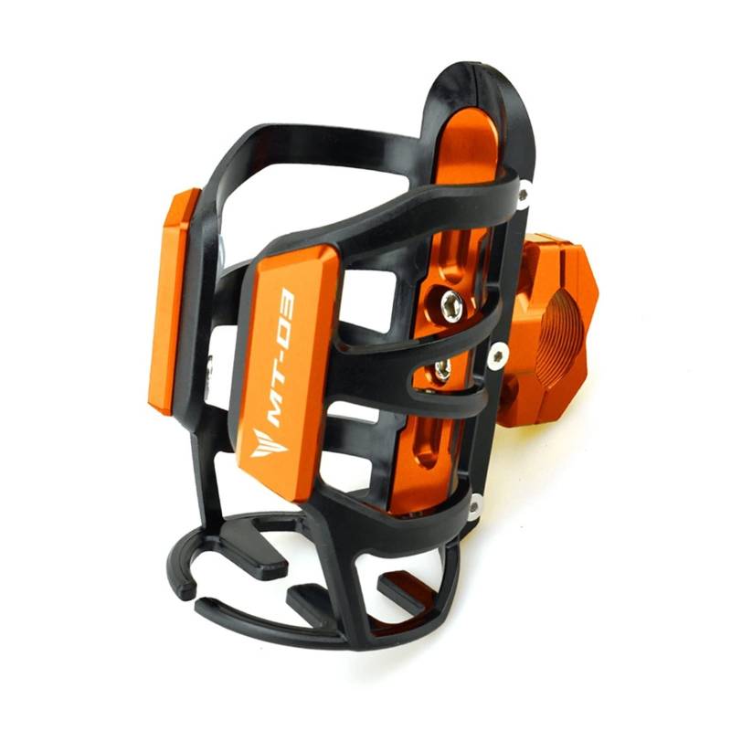 for YAM*HA MT-03 MT 03 2015-2021 2020 Neueste Motorrad CNC Zubehör Getränke Wasserflasche Getränkehalter Halterung Getränkehalter(Orange) von Laiteanqi