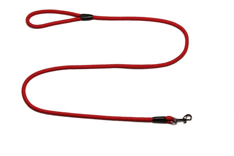 Führleine - Seilleine mit Handschlaufe Basic Ø10mm, 27 Farben, 7 Längen (1,55 m, rot) von Lallebroe