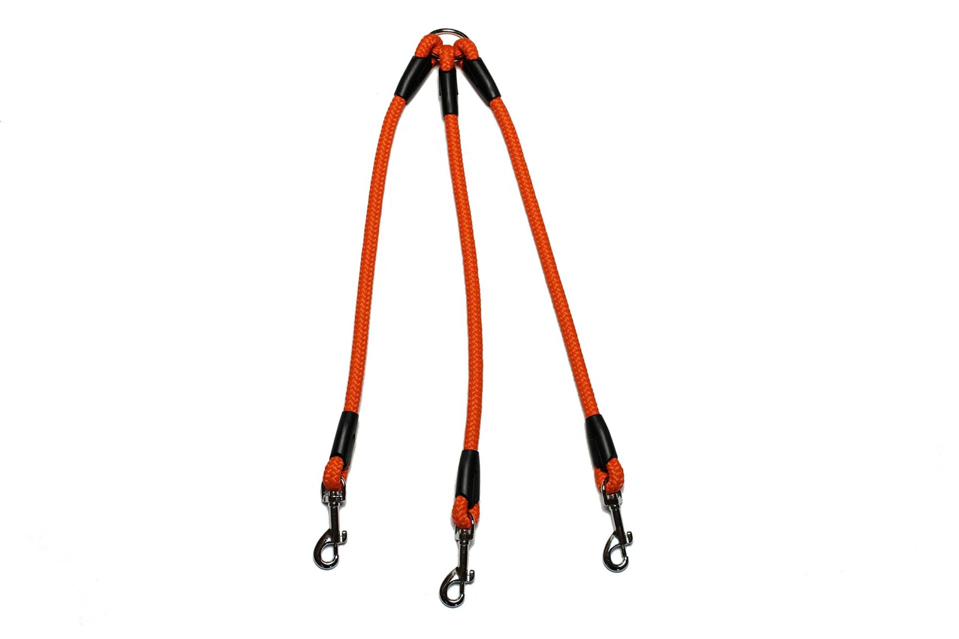 Koppelleine Basic Ø10mm, 2-Fach oder 3-Fach, 27 Farben, 3 Längen (3-Fach 40cm, orange) von Lallebroe