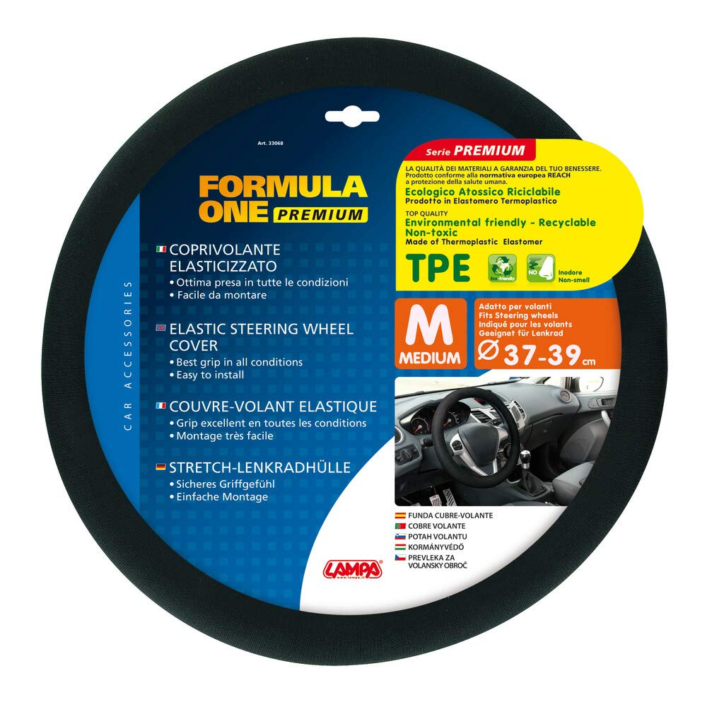 Lampa 33068 Formula One Lenkradbezug aus Polyester - M - Ø 37/39 cm von Lampa