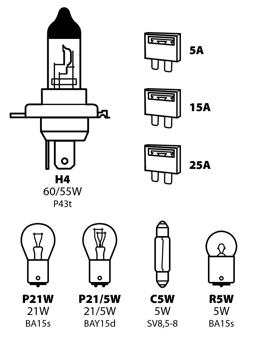 Lampa 58152 Kit Lampen von Notebook, Halogen H4, 12 V, 8 Stück von Lampa