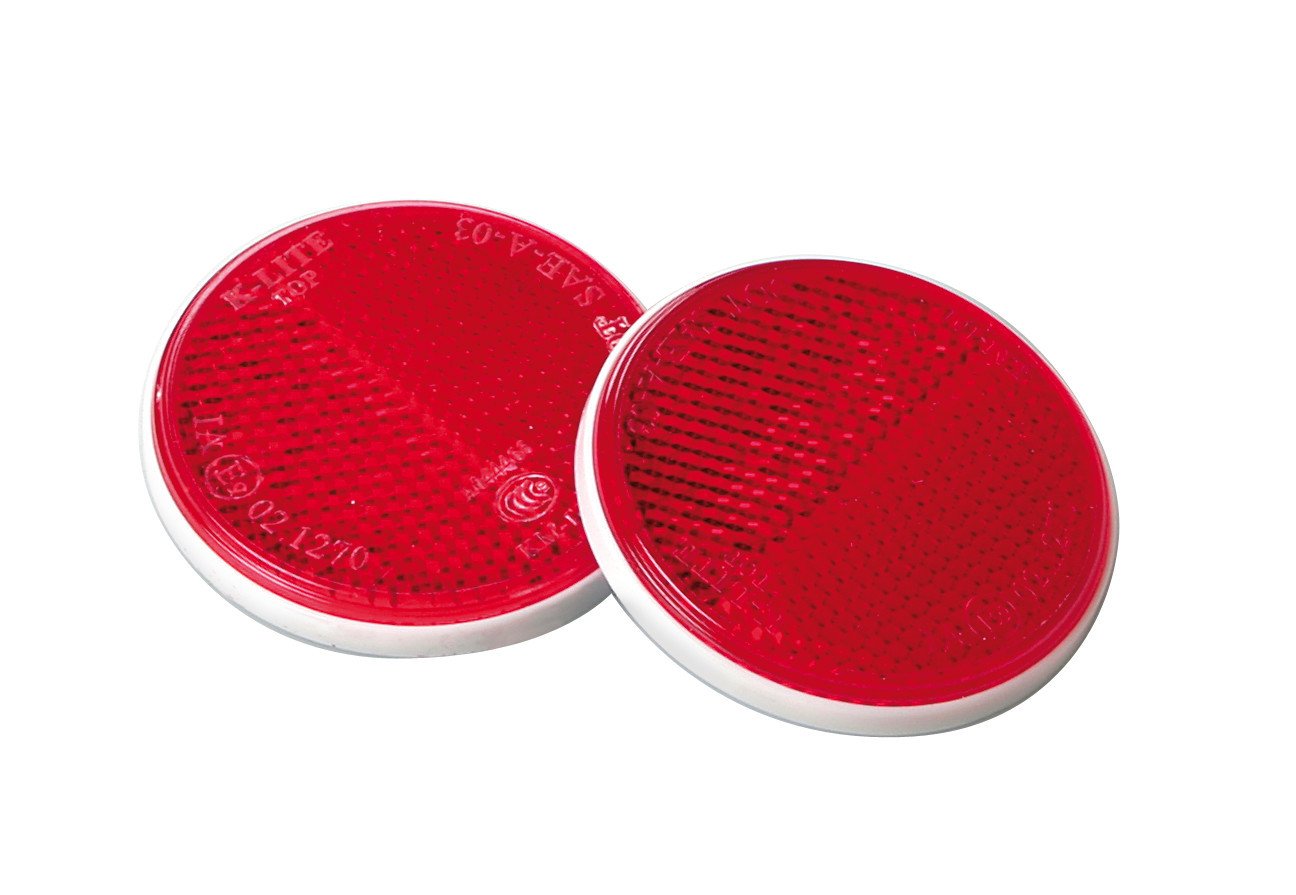 Lampe 20546, Reflektor-Paar, rund, ECE-Zulassung, rot, 65 mm Durchmesser von Lampa