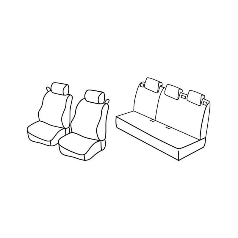 Set Sitzbezüge Superior - Grau/schwarz - kompatibel für Ford Fiesta 3p (09/08>05/17) von Lampa