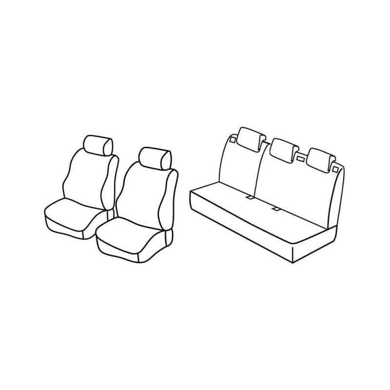 Set Sitzbezüge Superior - Grau/schwarz - kompatibel für Ford Fiesta 5p (09/08>05/17) von Lampa