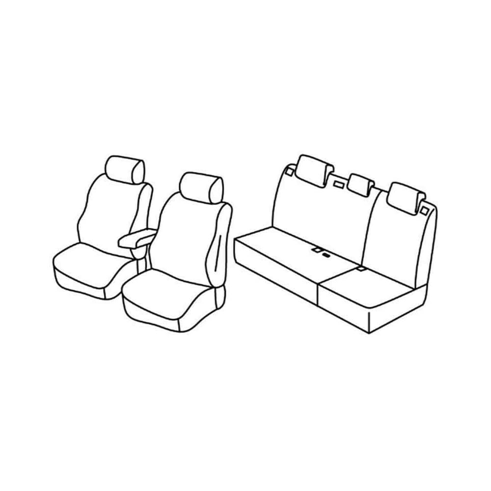 Set Sitzbezüge Superior - Grau/schwarz - kompatibel für Toyota Auris 5p (04/07>11/12) von Lampa