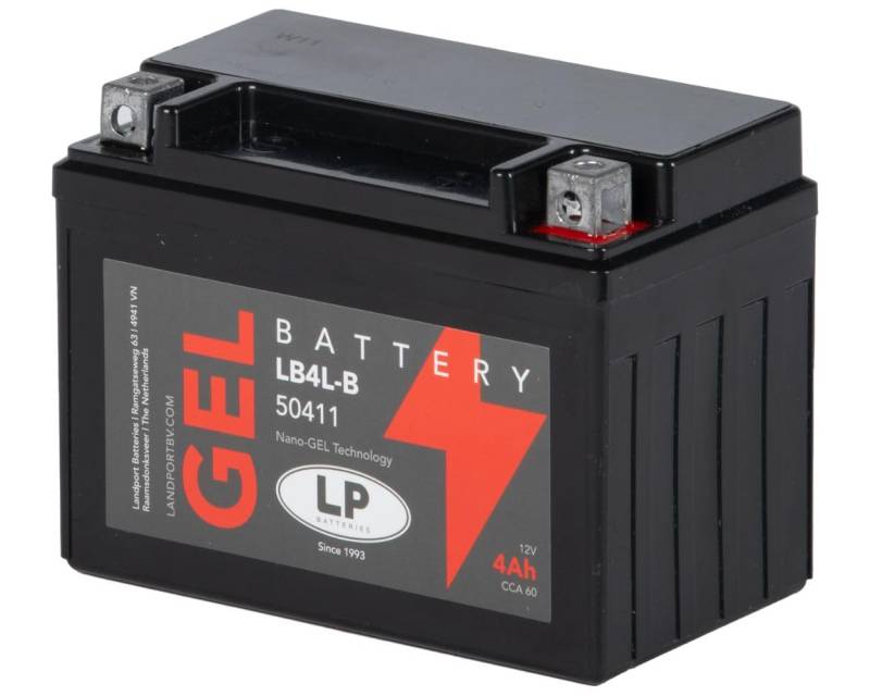 Landport Gel Roller- u. Motorradbatterie GB4L-B DIN 50411G (YB4L-B Gel) von Landport