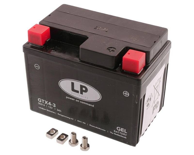 Landport Gel Roller- u. Motorradbatterie GTX4-3, MG G12-4 DIN 50314 (YTX4L-BS Gel) von Landport