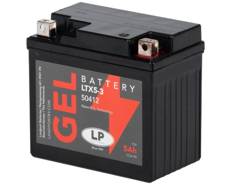 Landport Gel Roller- u. Motorradbatterie GTX5-3 (YTX5L-BS Gel) von Landport