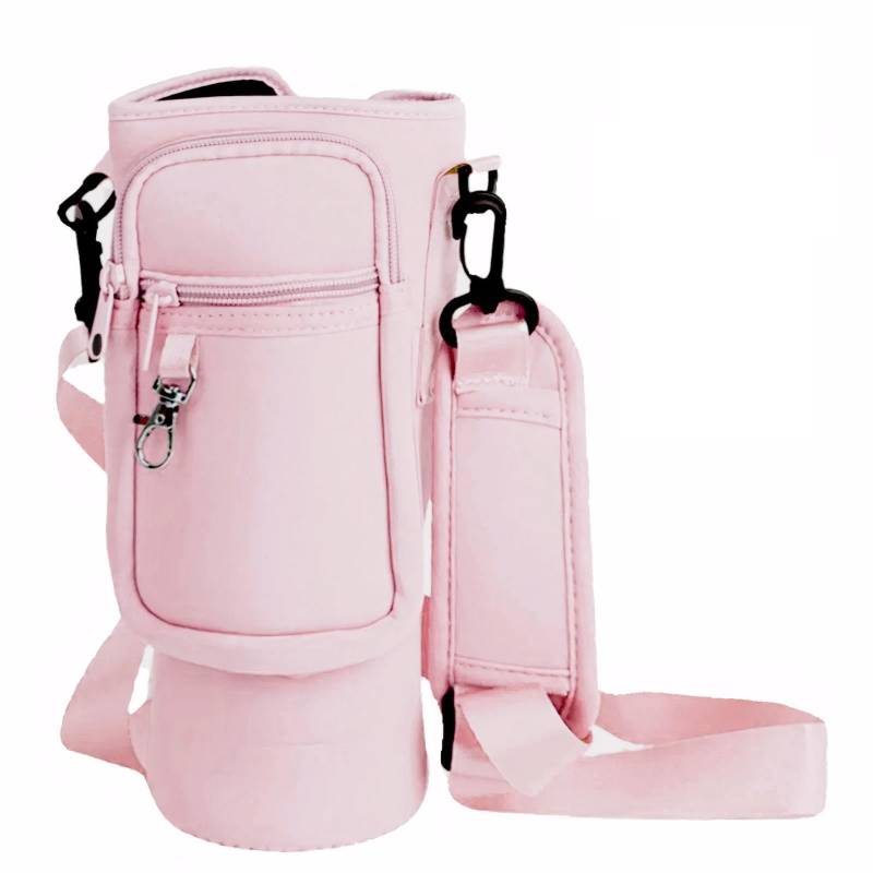 Landrain Verstellbarer Schultergurt Tragetasche für Stanley Cup Zubehör Accessories 40oz mit Handytasche Rosa von Landrain