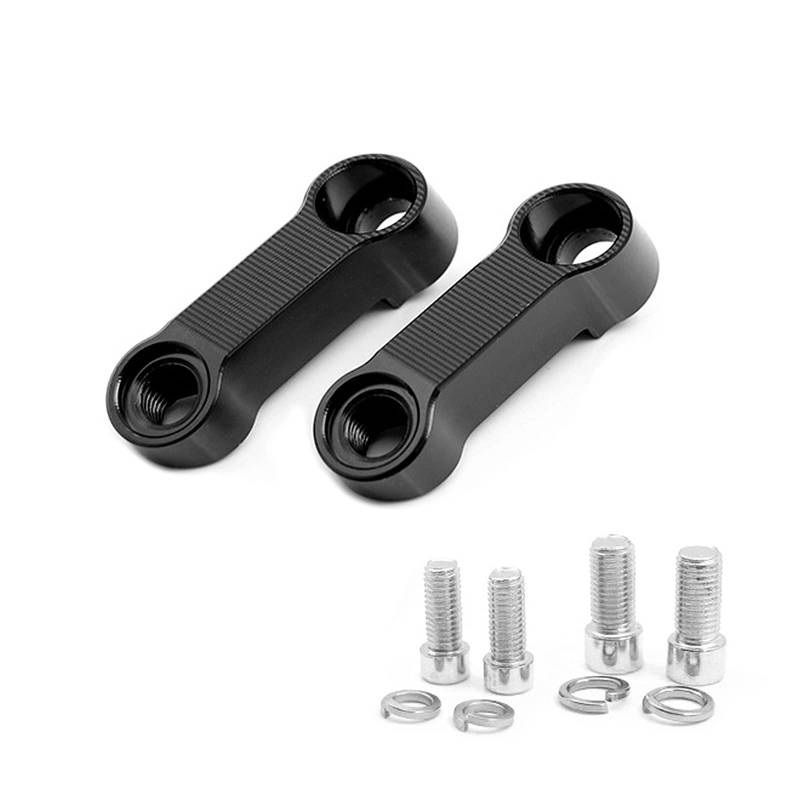 Larcele spiegelverlängerung motorrad, 10 mm 8mm Motorrad Rückspiegel Halterung für Motorrad-Rückspiegel, Halterung für Erhöhung des Rückspiegels MT/YSZ-01 MEHRWEG (Schwarz) von Larcele