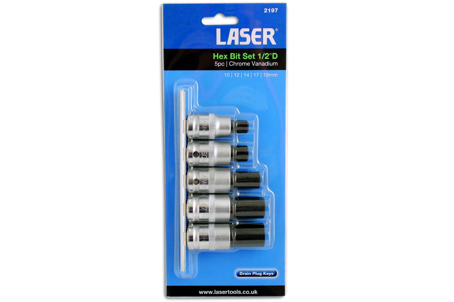 Laser 2197 Hex Socket Bit Set 1/2"D 5pc von Laser